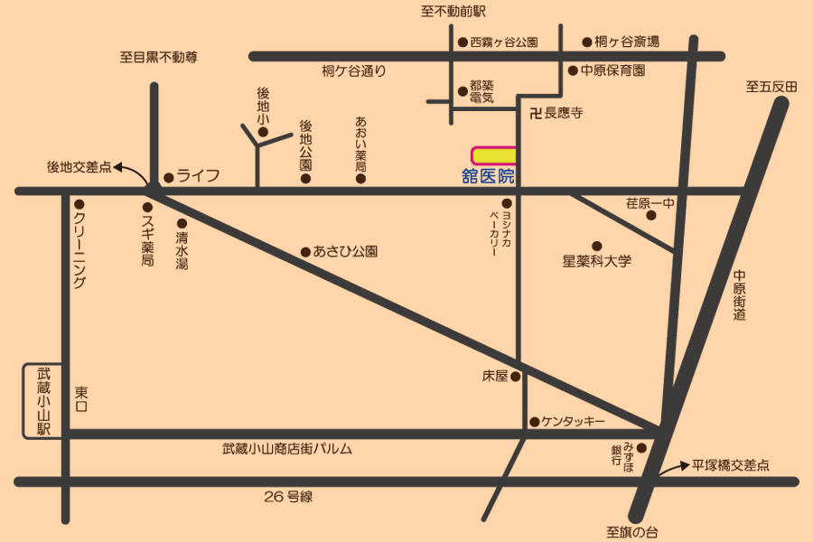 舘医院へのアクセスマップ 地図 交通案内